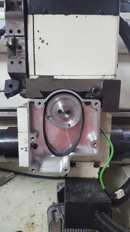 X axis drive housing installed