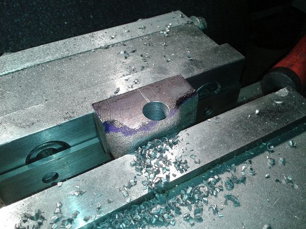 Boring the shaft hole in Yoke Block