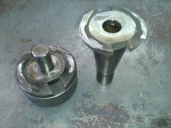 Tooling Chuck after cutting the welds