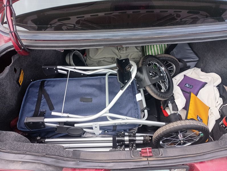 Folded Cart in the Trunk